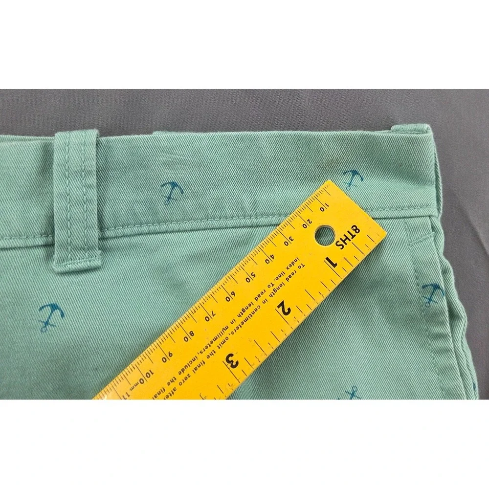 J Crew Men's 35 Green Nautical Anchor Classic Chino Shorts 9